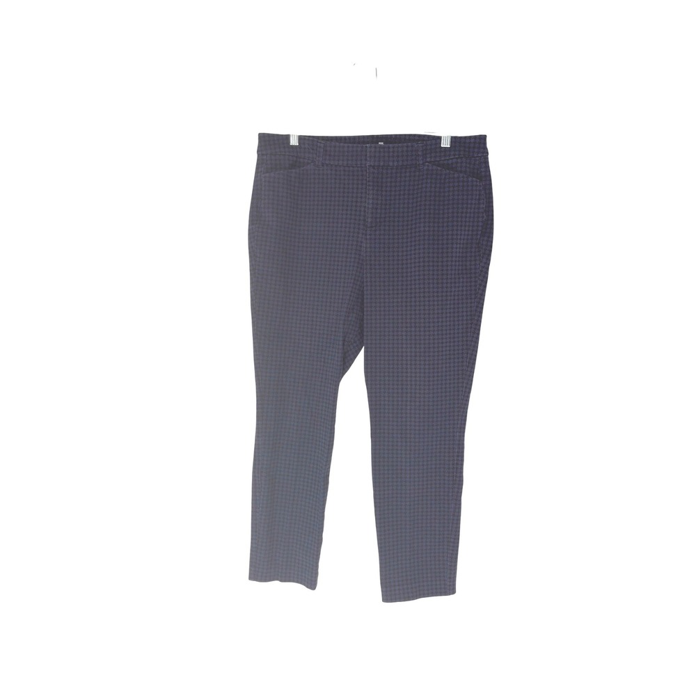Old Navy Blue Houndstooth Plus Career Office Straight Leg Pixie Pants Size‎ 14